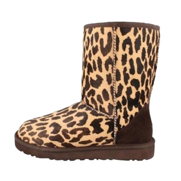 🔃UGG Australia Cheetah Print Calf Hair Short Boots - Picture 1 of 9